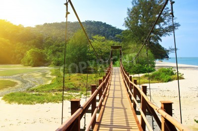 Fototapete Brücke am tropischen Strand