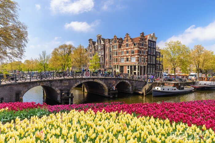 Fototapete Brücke in Amsterdam