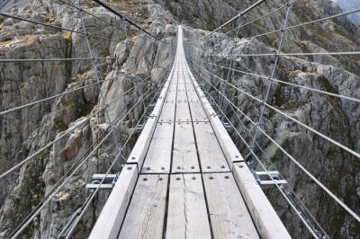 Fototapete Brücke in Gebirgen 3d