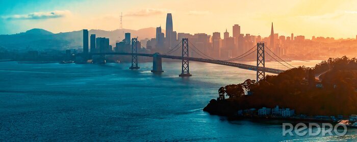 Fototapete Brücke San Francisco auf Skyline