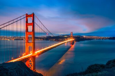 Fototapete Brücke San Francisco bei Dämmerung
