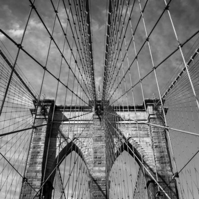 Brücke schwarz-weiß Brooklyn Bridge