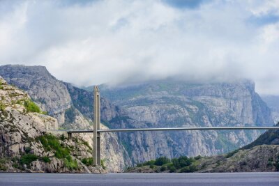 Fototapete Brücke über Fjord
