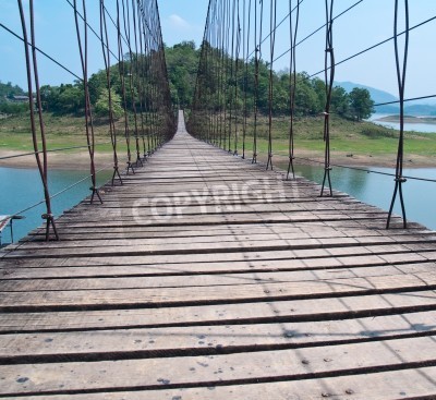 Fototapete Brücke überm Fluss in Thailand