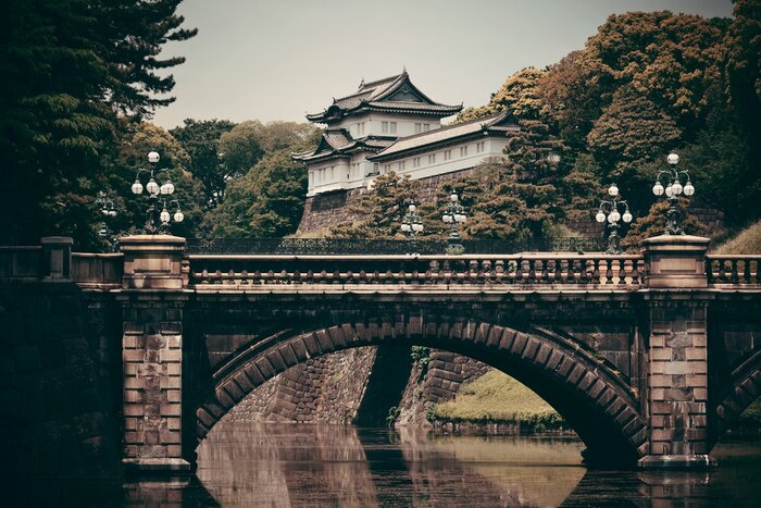 Fototapete Brücke und Gebäude in Tokio Asien