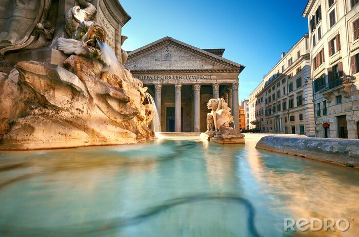 Fototapete Brunnen auf Marktplatz in Rom