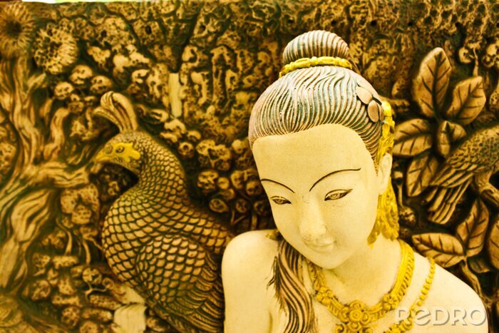 Fototapete Buddha und Ornamente