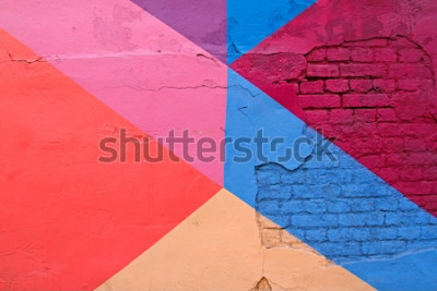 Fototapete Bunt bamalte alte Mauer