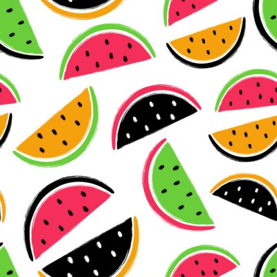 Bunte abstrakte Wassermelonen auf weißem Hintergrund