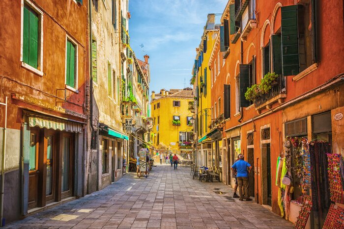 Fototapete Bunte Altstadt in Venedig