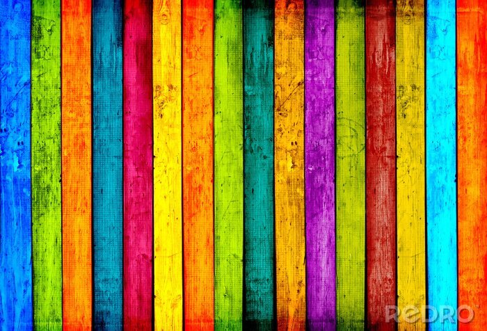 Fototapete Bunte Bretter