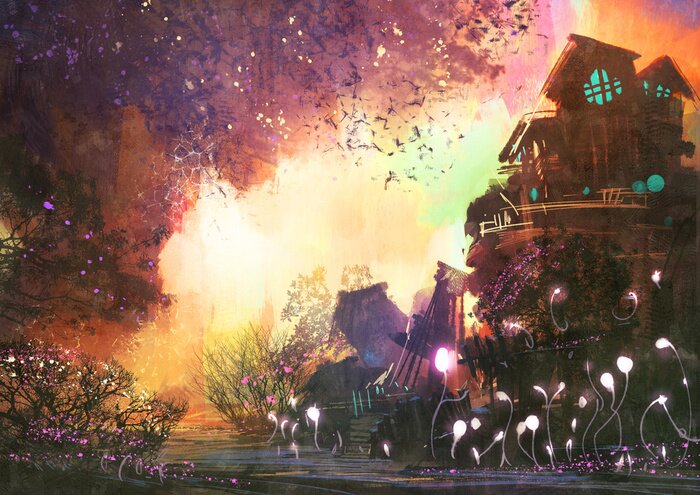 Fototapete Bunte Fantasy-Welt