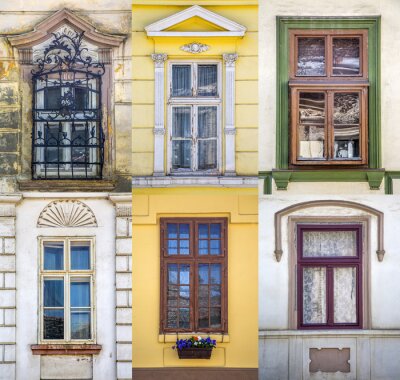 Fototapete Bunte fassaden von wohnhäusern