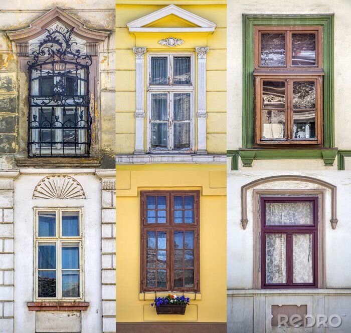 Fototapete Bunte fassaden von wohnhäusern