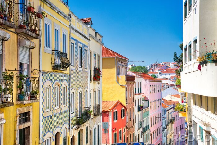 Fototapete Bunte Gebäude von Lissabon
