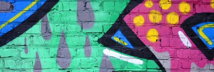 Fototapete Bunte Graffiti an der Mauer