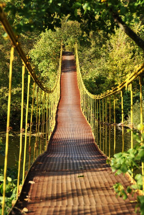 Fototapete Bunte Hängebrücke 3d