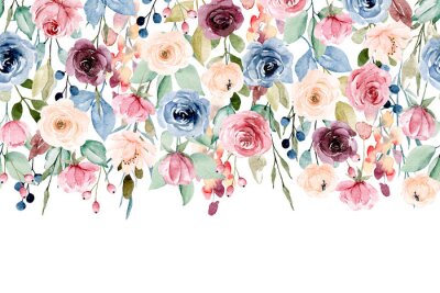 Fototapete Bunte hängende Rosen