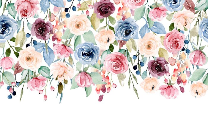 Fototapete Bunte hängende Rosen