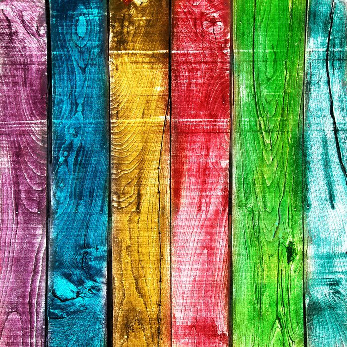 Fototapete Bunte Holzbretter