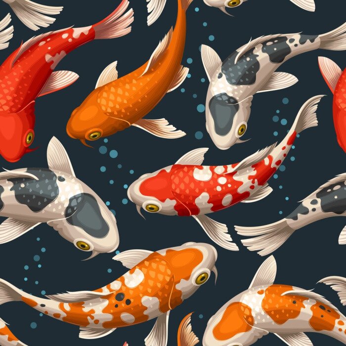 Fototapete Bunte Koi-Karpfen