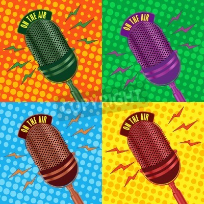 Fototapete Bunte Pop-Art-Mikrofone