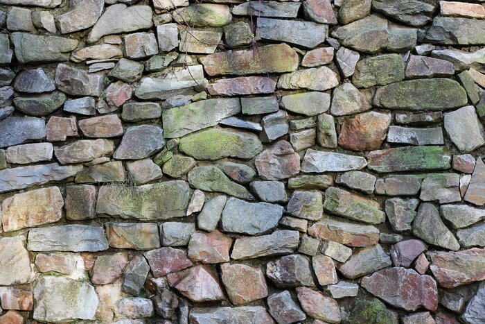 Fototapete Bunte Steinmauer