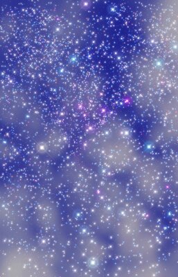 Fototapete Bunte Sterne auf Milchstraße