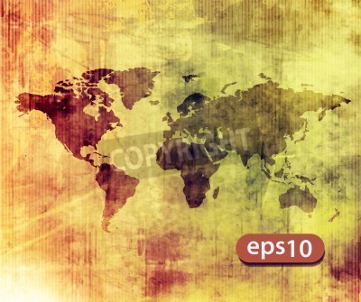 Fototapete Bunte Weltkarte mit Textur