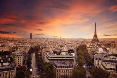 Fototapete Bunte Wolken über Paris