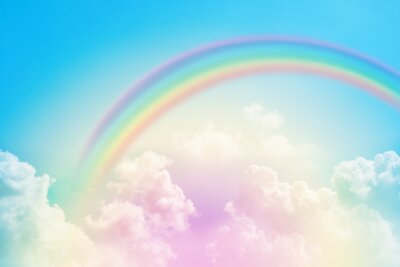 Fototapete Bunter Himmel mit einem Regenbogen