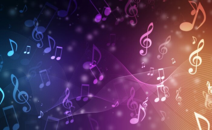 Fototapete Bunter Hintergrund mit Noten