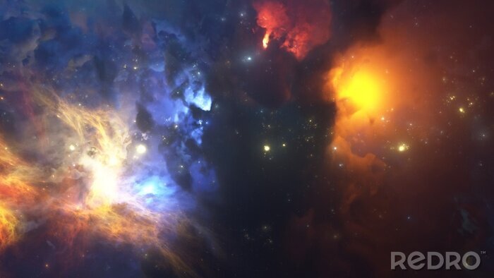 Fototapete Bunter Nebel in Kosmos