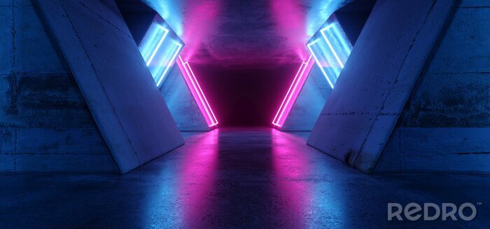 Fototapete Bunter Neon-Tunnel