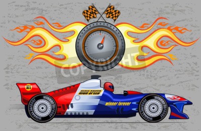 Fototapete Bunter Rennwagen