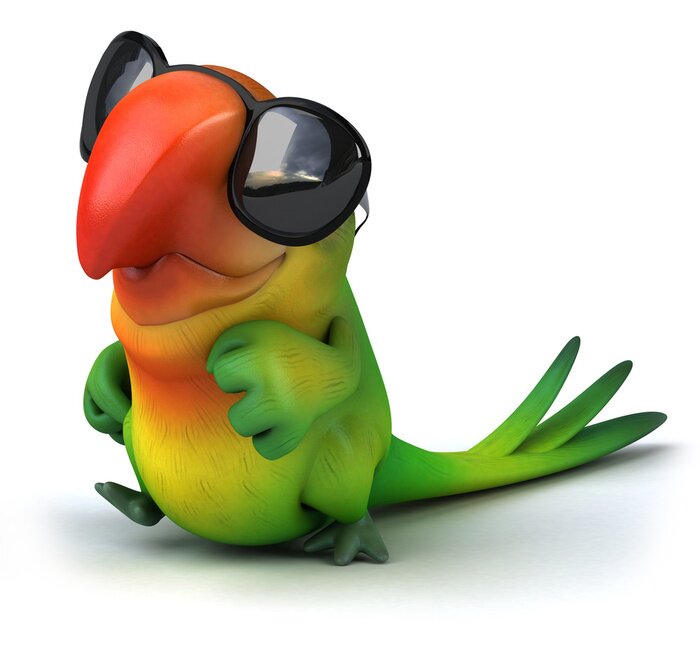 Fototapete Bunter Vogel in grafischer Version