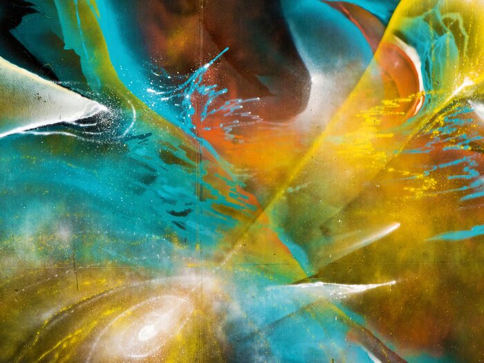 Fototapete Buntes Graffiti dreidimensional