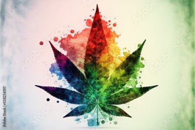 Fototapete Buntes Hanfblatt