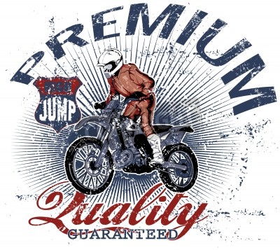 Fototapete Buntes Motiv mit Motocross und Sportler