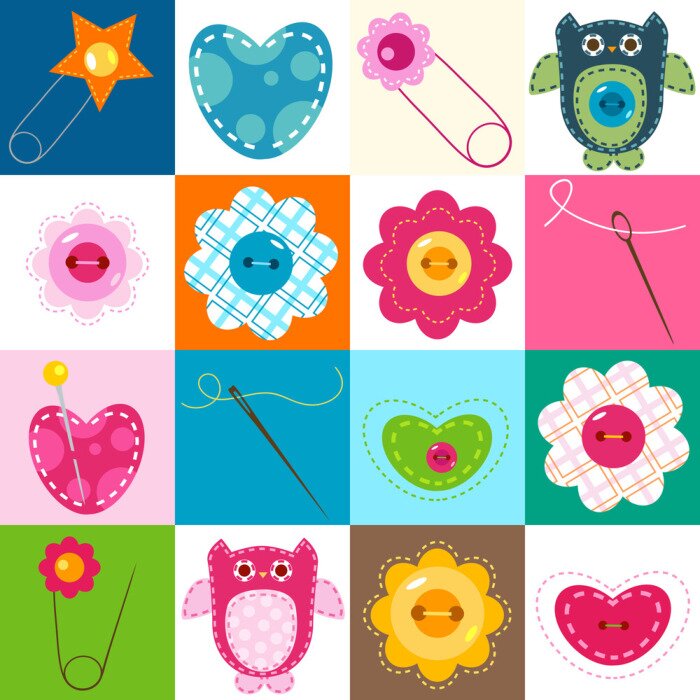 Fototapete Buntes Muster mit Knöpfen