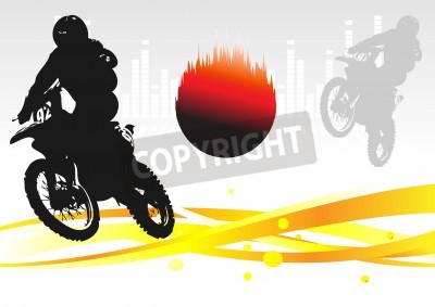 Fototapete Buntes Muster mit Motorrädern