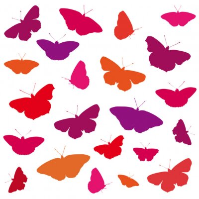 Fototapete Buntes Muster mit Schmetterlingen