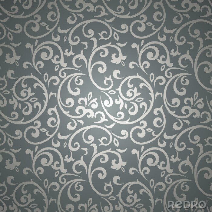 Fototapete Buntes Ornament grau