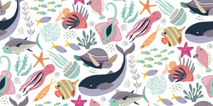 Fototapete Buntes Unterwasserleben