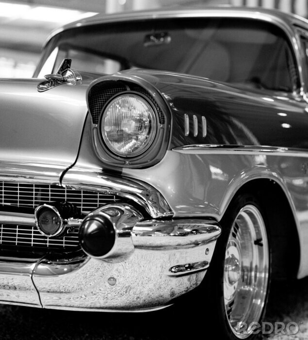 Fototapete Cadillac schwarz-weißes Foto