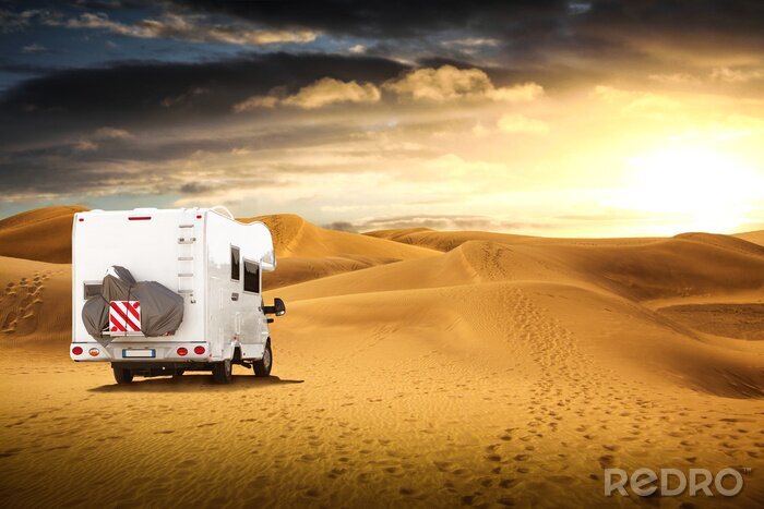 Fototapete Camper in der Wüste