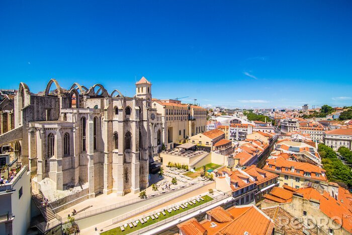 Fototapete Carmo-Kirche in Lissabon