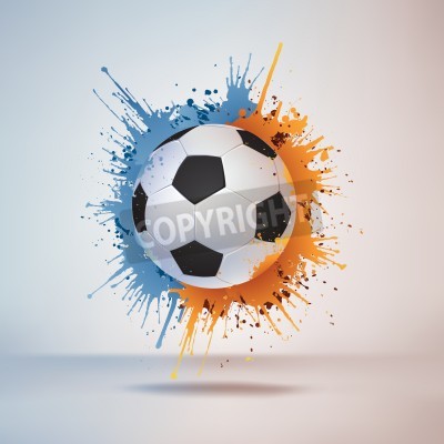 Fototapete Cartoonartiger Ball auf zweifarbigem Fleck