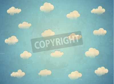 Fototapete Cartoonartiges Muster mit Wolken