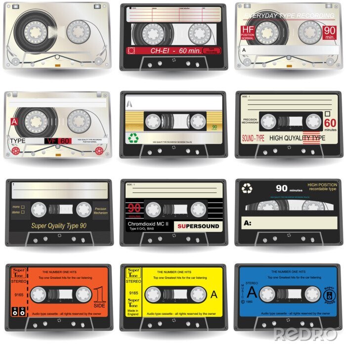 Fototapete Cassette Icons